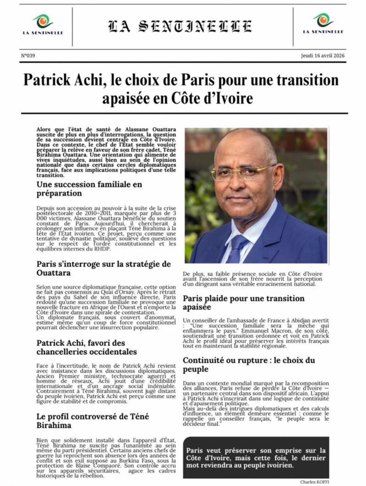Côte d’Ivoire : spéculations autour de la succession présidentielle, Patrick Achi cité dans les cercles politiques