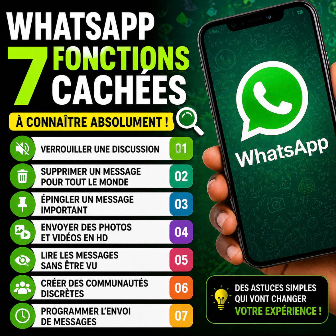 WhatsApp : 7 fonctions cachées que beaucoup ignorent encore