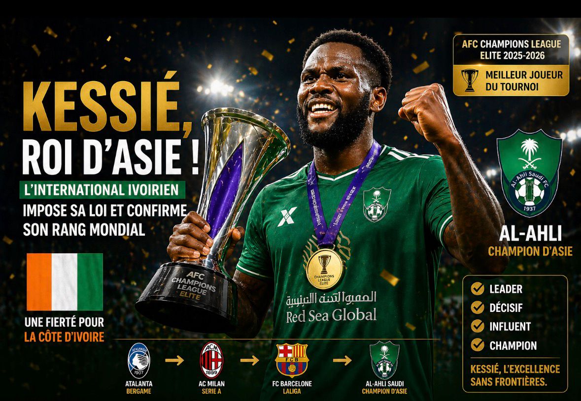 Kessié, roi d’Asie : l’international ivoirien impose sa loi et confirme son rang mondial