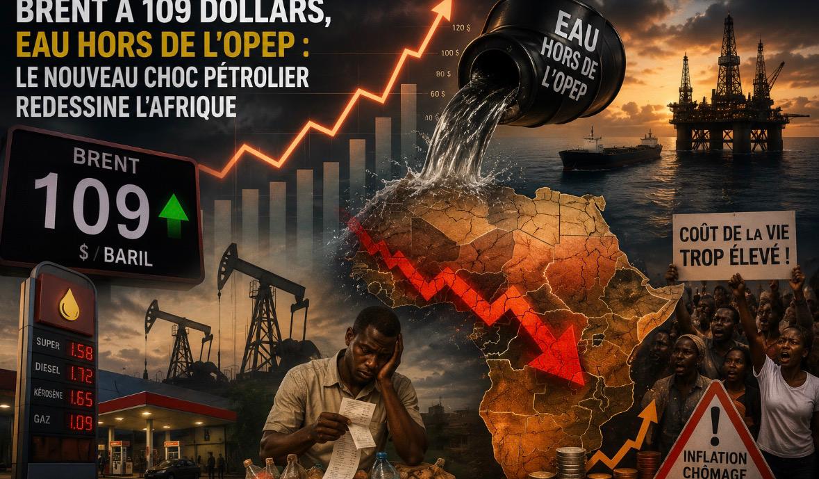 BRENT À 109 DOLLARS, EAU HORS DE L'OPEP : LE NOUVEAU CHOC PÉTROLIER REDESSINE L'AFRIQUE