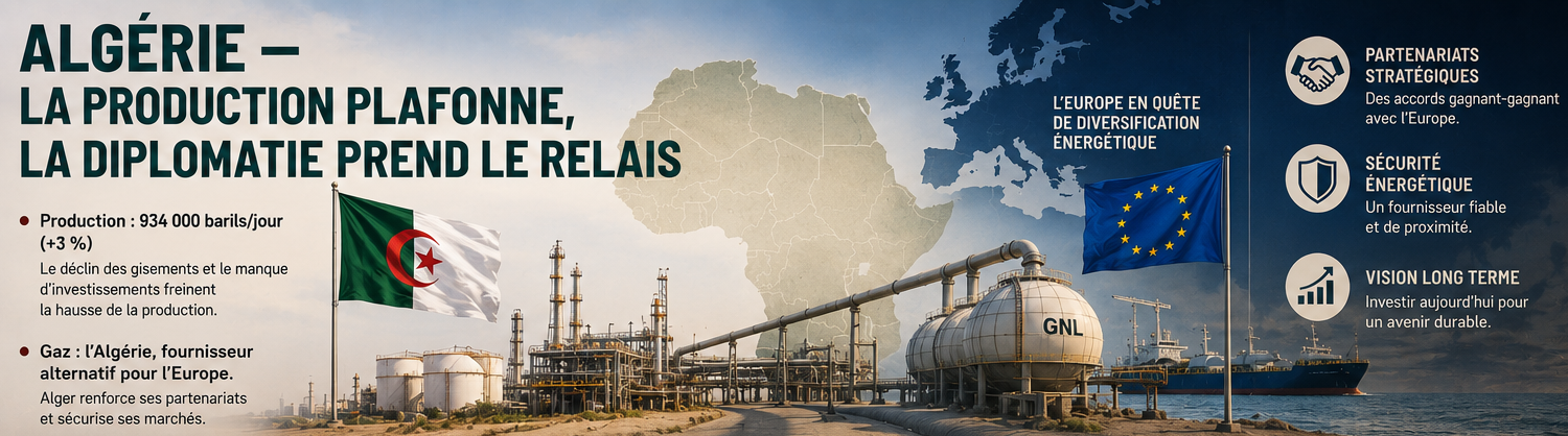 ALGÉRIE — LA PRODUCTION PLAFONNE, LA DIPLOMATIE PREND LE RELAIS