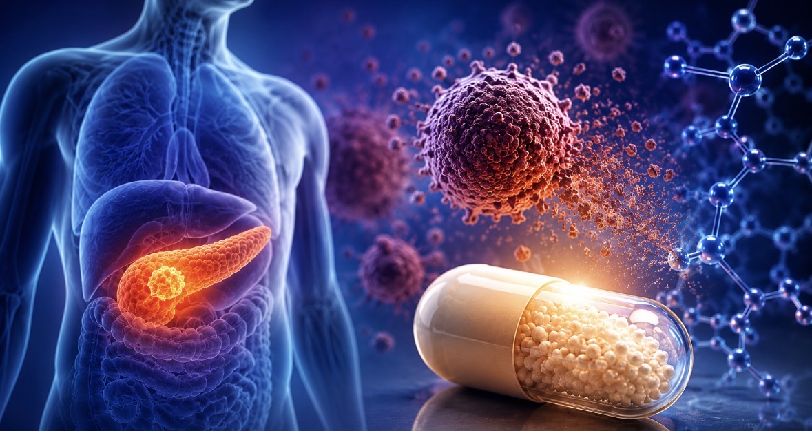 CANCER DU PANCRÉAS : UNE PILULE QUI DOUBLE L'ESPÉRANCE DE VIE — L'ESPOIR VENU D'UNE MOLÉCULE