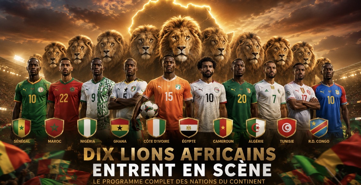 DIX LIONS AFRICAINS ENTRENT EN SCÈNE : LE PROGRAMME COMPLET DES NATIONS DU CONTINENT