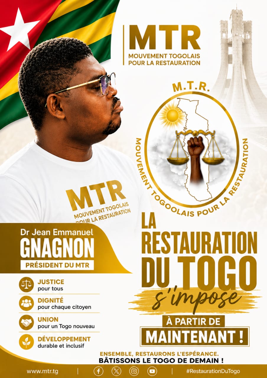 Mouvement Togolais pour la Restauration : le Dr Jean Emmanuel Gnagnon lance un appel au renouveau national